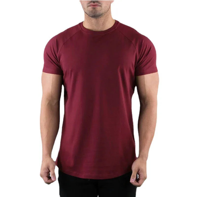Men’s Plain Cotton Slim Fit Gym T-Shirt