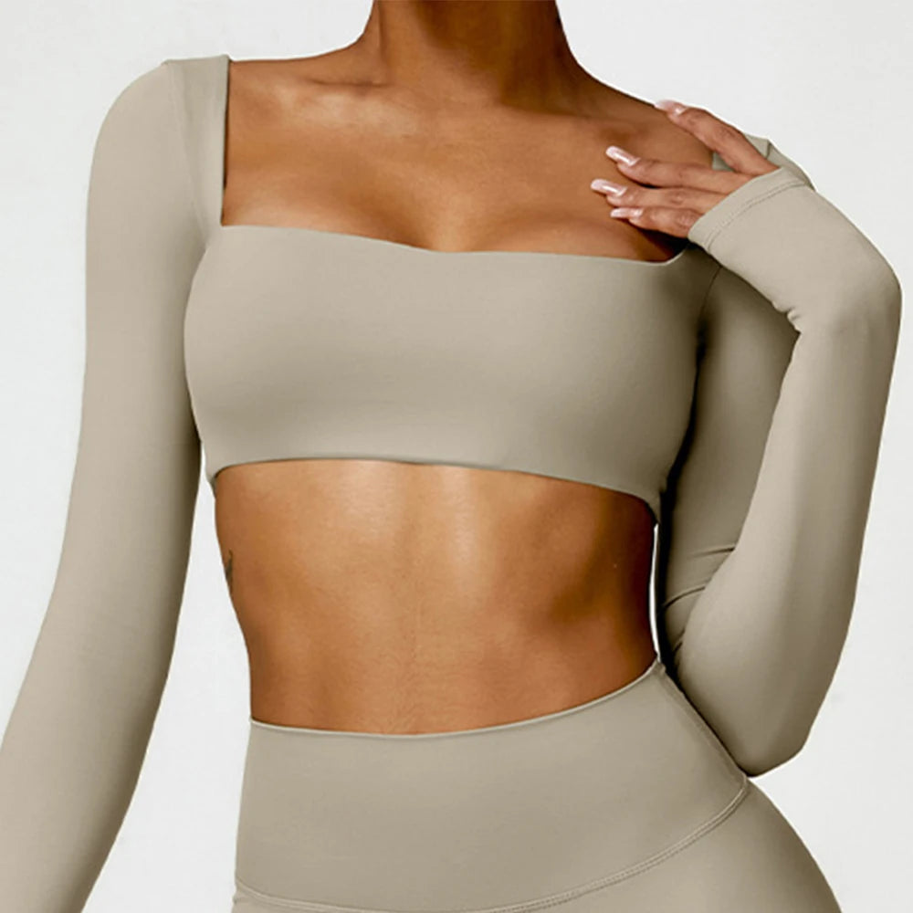 Top Yoga Long Sleeves Crop Top