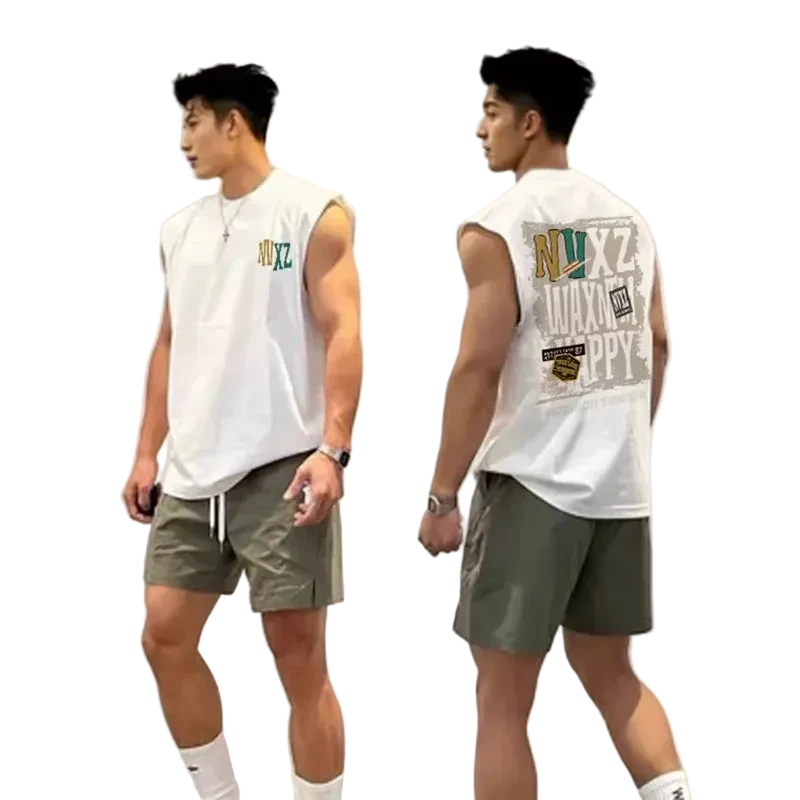 Men’s Retro Letter Sleeveless T-Shirt