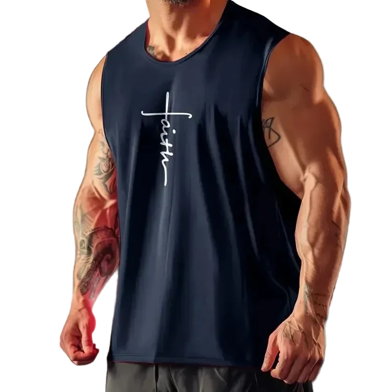Men’s Faith Letters Graphic Sports Vest