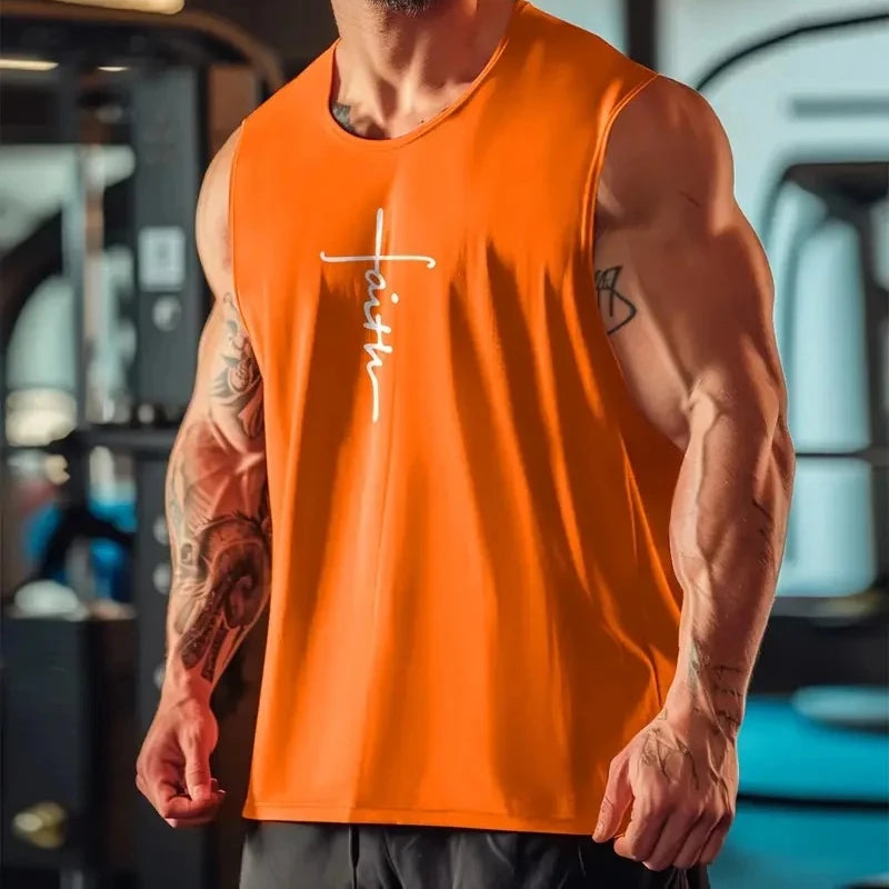 Men’s Faith Letters Graphic Sports Vest