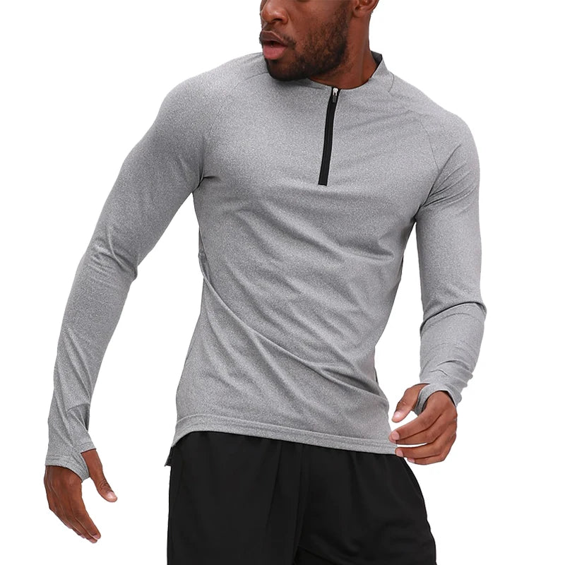 Men Sports Half Zip Long Sleeve