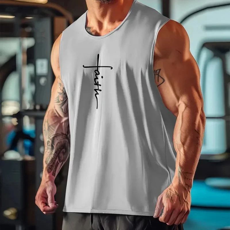 Men’s Faith Letters Graphic Sports Vest